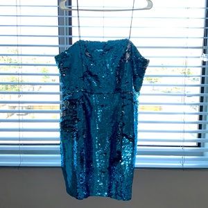 Blue sequin Shein dress